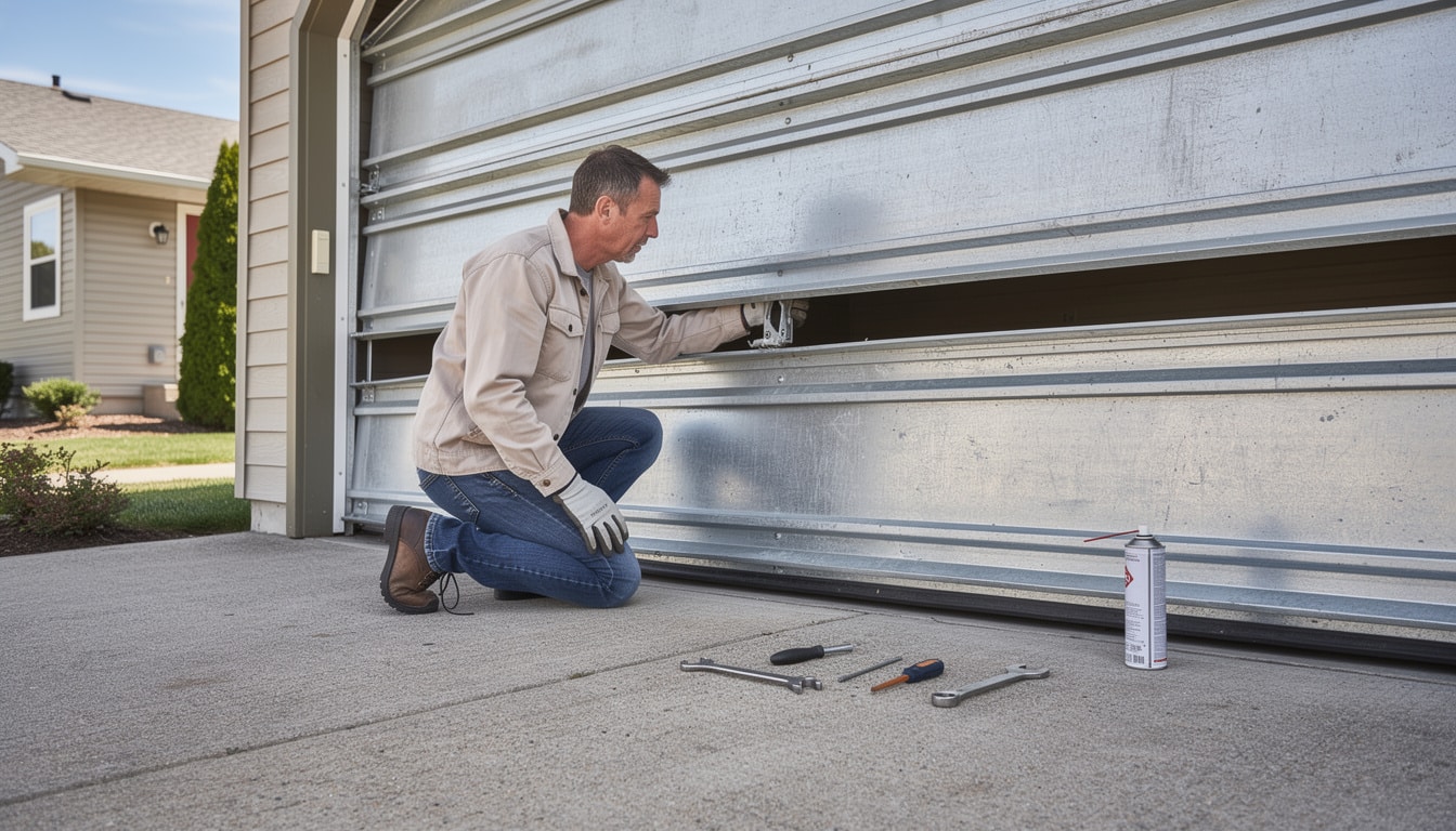 expert en diagnostic et réparation de porte de garage qui grince, pour un fonctionnement silencieux et optimal de votre équipement.